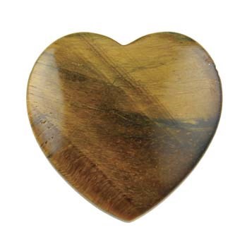 Gemstone Feature 40mm Heart Side Drilled Tiger Eye with 1mm Hole