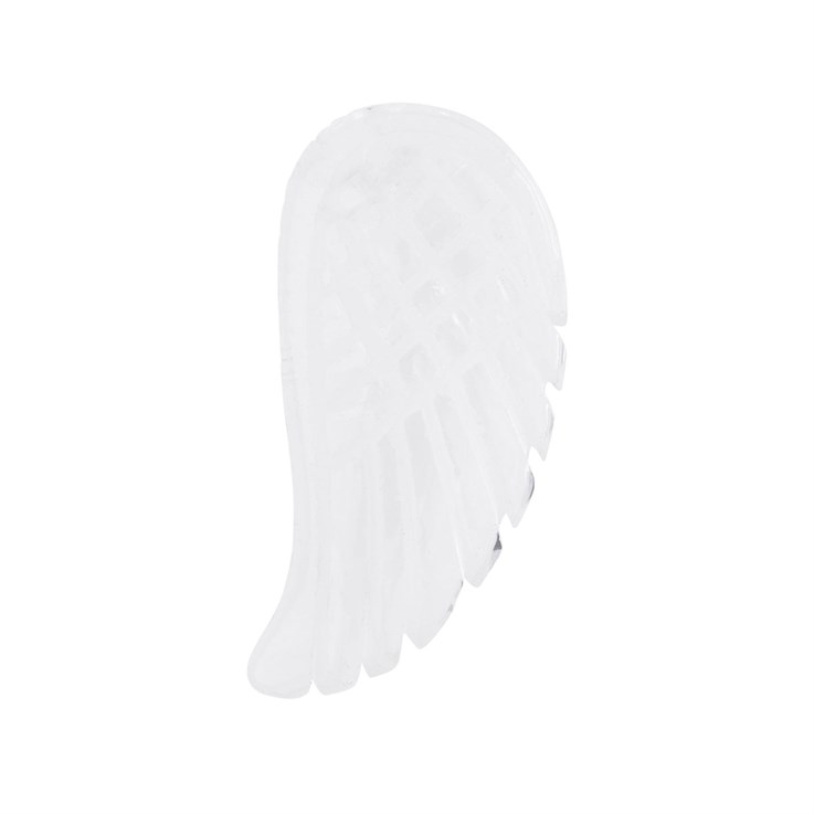 Rock Crystal (Carved Both Sides) Angel Wing 35x16mm Top Drilled