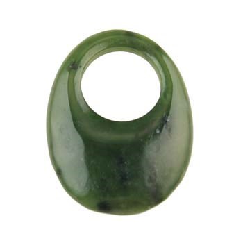 Gemstone Feature Hoop + Hole Nephrite Jade