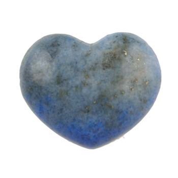 Gemstone Feature 25x30mm Puff Heart Lapis Side Drilled with 2.5mm hole