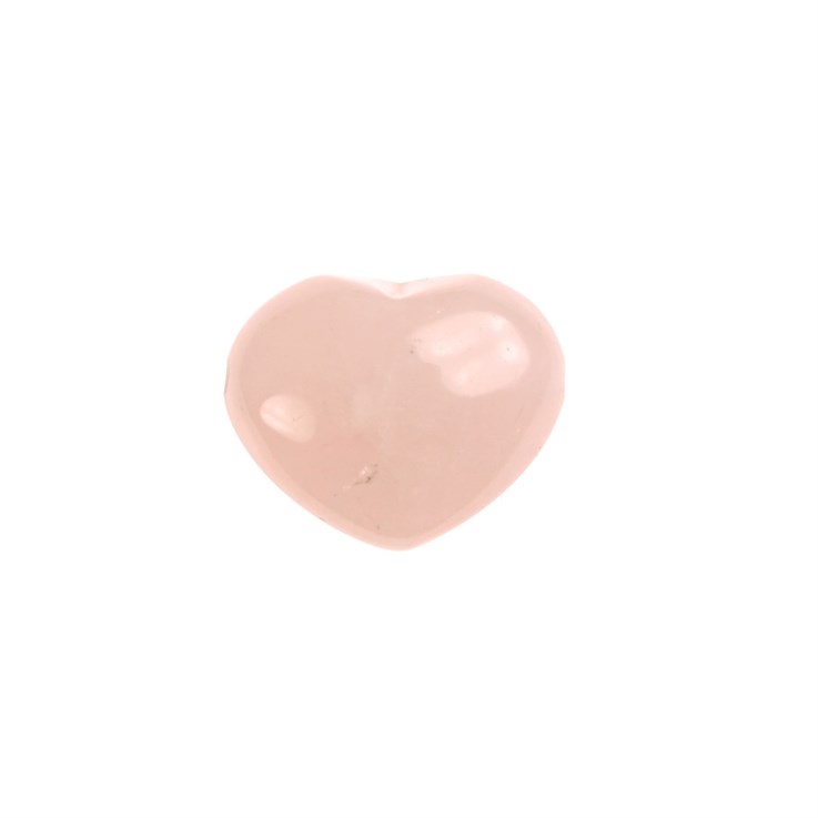Gemstone Feature 25x30mm Puff Heart Rose Quartz Side Drilled with 2.5mm Hole