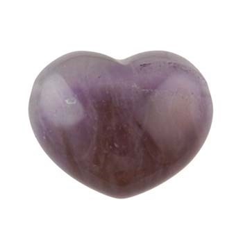 Gemstone Feature 25x30mm Puff Heart Amethyst Side Drilled with 2.5mm hole