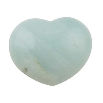 Gemstone Feature 25x30mm Puff Heart Chinese Amazonite Side Drilled