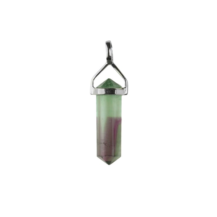 Green Fluorite Double Point Pendant (6x20/22mm) STS
