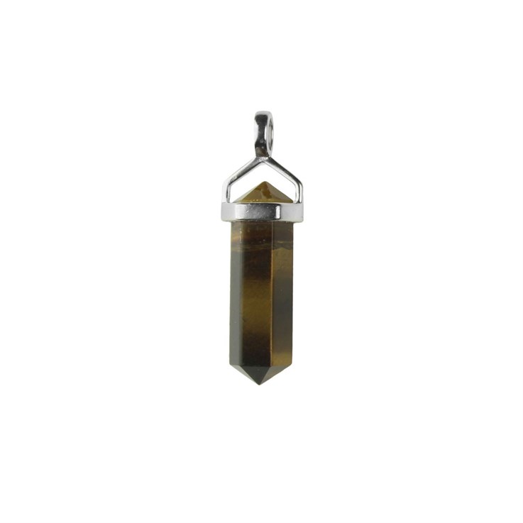 Tiger Eye Double Point Pendant (6x20/22mm) STS