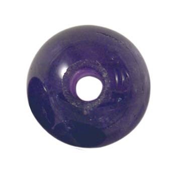 15mm Gemstone large 4mm hole bead Amethyst