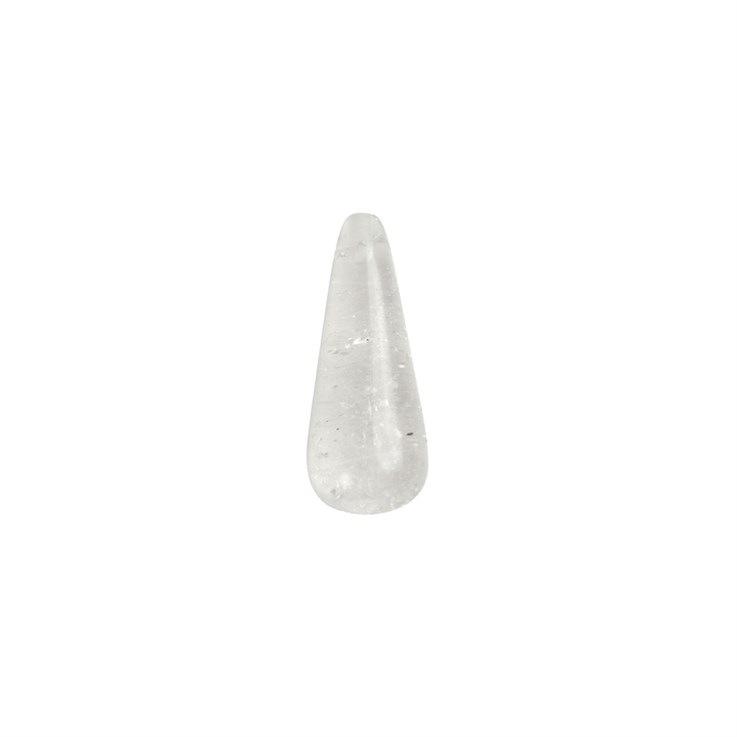 Half Drilled Gemstone Teardrop Rock Crystal 24x9mm
