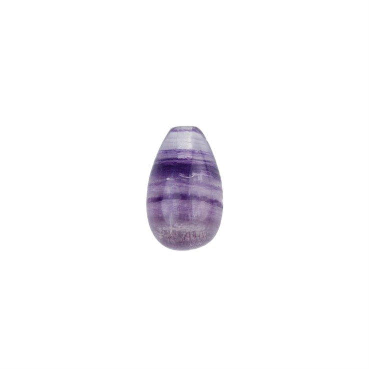 Special Half Drilled Gemstone Teardrop Purple Fluorite 8x13mm