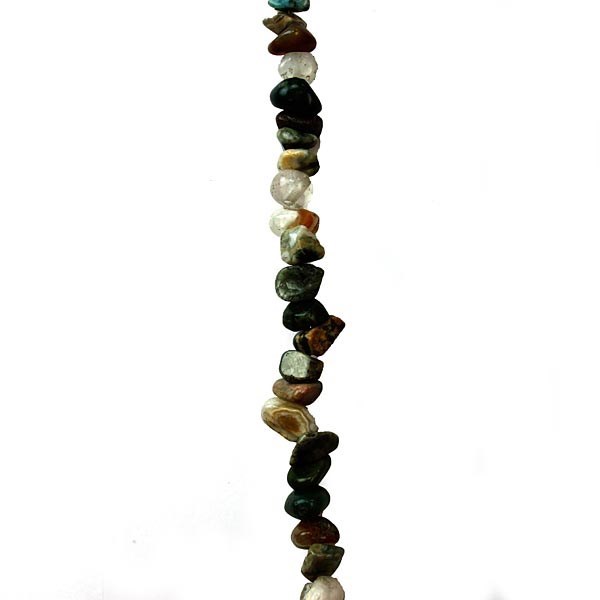 36" Gemstone tumblechip beads Ocean Jasper