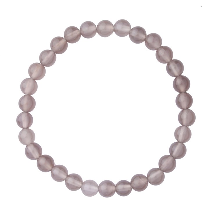 Grey Agate 6mm Gemstone Bead Bracelet