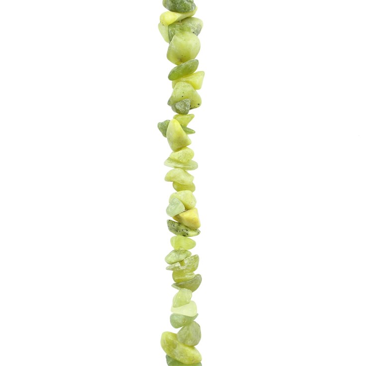 36" Gemstone Tumblechip Beads 5-8mm Yellow Jade