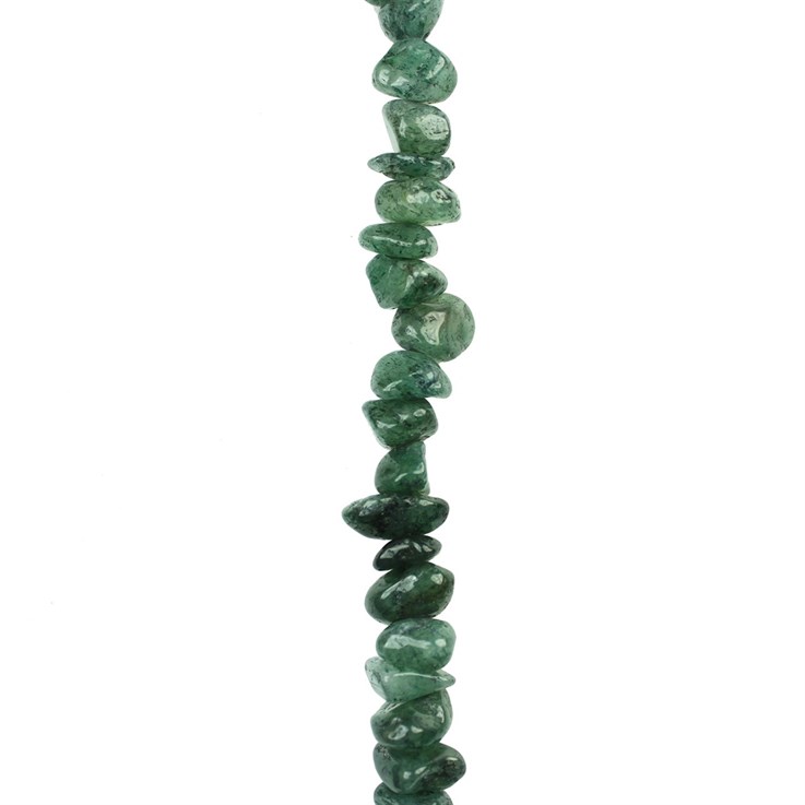 36" Gemstone Tumblechip Beads 7-9mm Green Aventurine