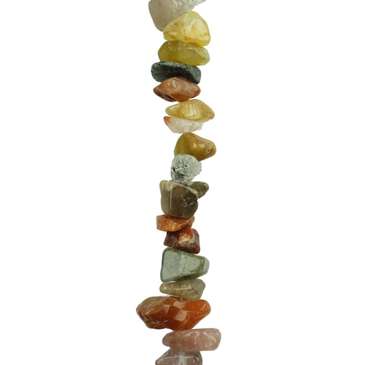 36" Gemstone Tumblechip Beads 8-12mm Mixed Colour Agate