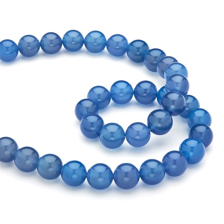12mm Round gemstone bead Blue Onyx/Agate  A grade 40cm strand