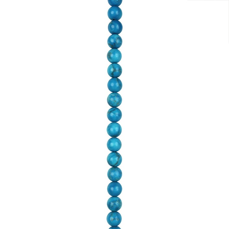6mm Round gemstone bead Howlite Dyed Turquoise 40cm strand