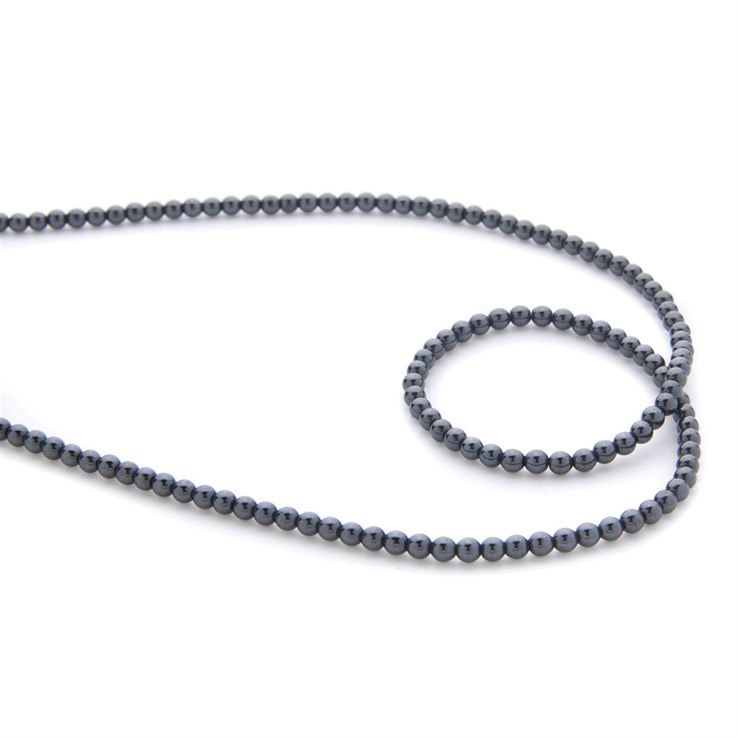3mm Hematine 40cm shaped bead strand