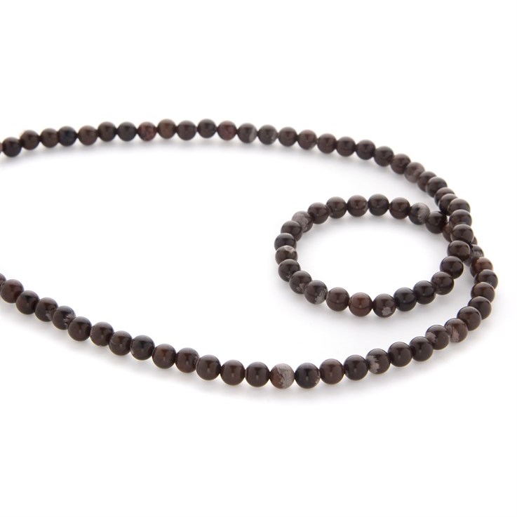 5mm Round gemstone bead Obsidian Mahogany 40cm strand