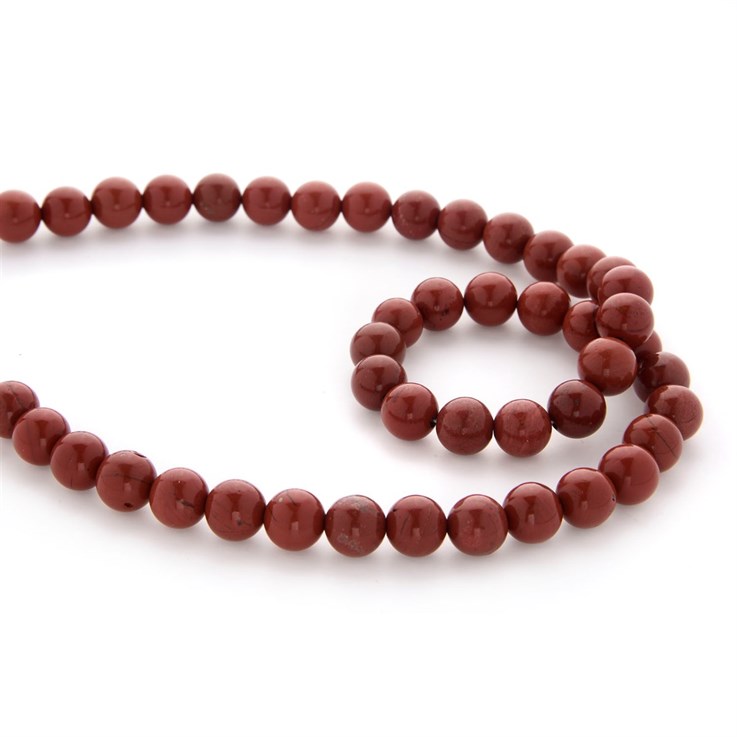 8mm Round gemstone bead Jasper Red 40cm strand
