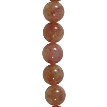 4mm Round gemstone bead Strawberry Quartz 40cm strand