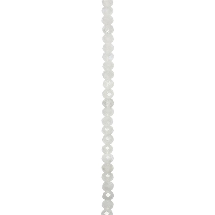 4mm Rainbow Moonstone 'A' Quality Faceted Button 40cm Strand