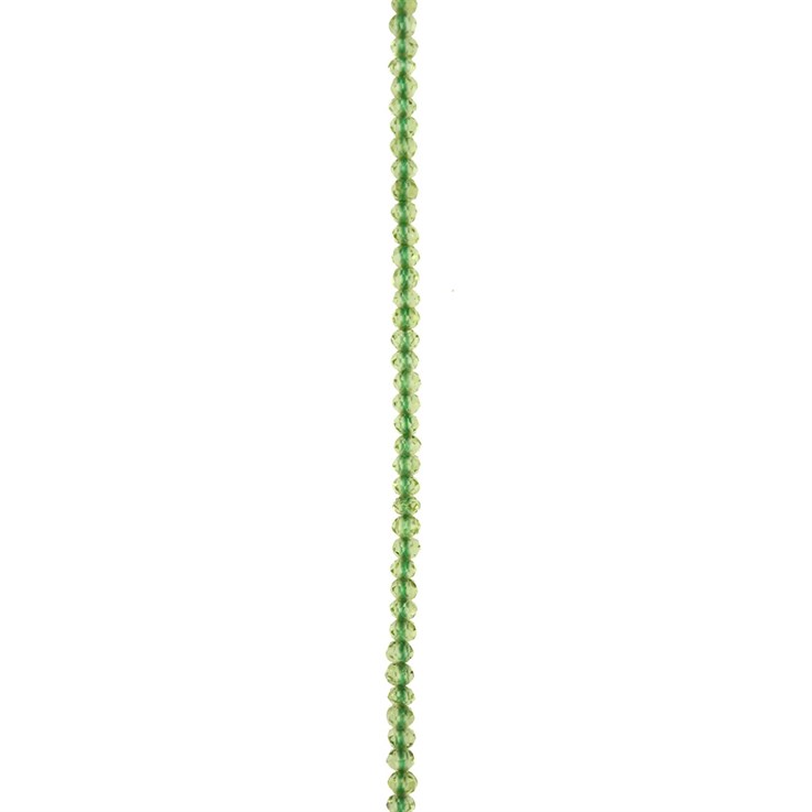 2.5mm Peridot 'A' Quality Faceted Button Bead Strand 40cm