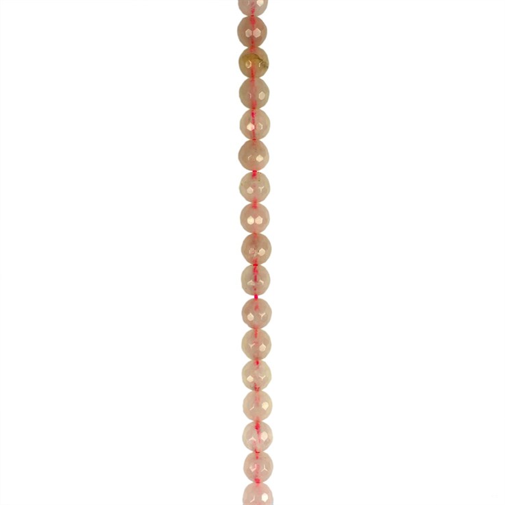 6mm Facet Round gemstone bead Rose Quartz  40cm strand