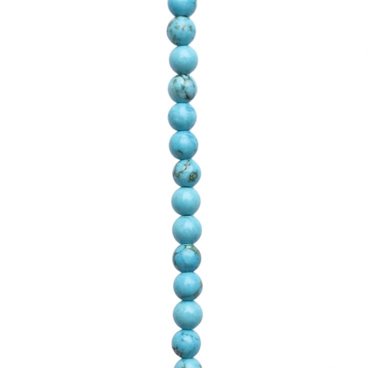4mm Round Natural Enhanced Turquoise Blue 40cm