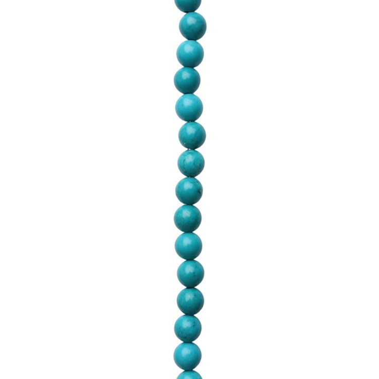 4mm Round Natural Enhanced Turquoise Green (4.5- 5mm) 40cm
