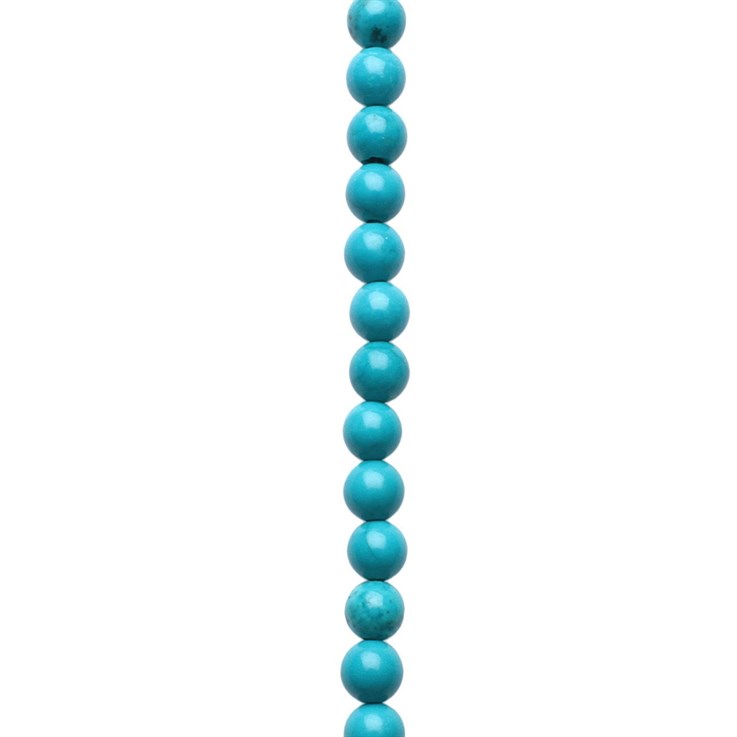 6mm Round gemstone bead Turquoise (Natural Enhanced) Green 40cm strand