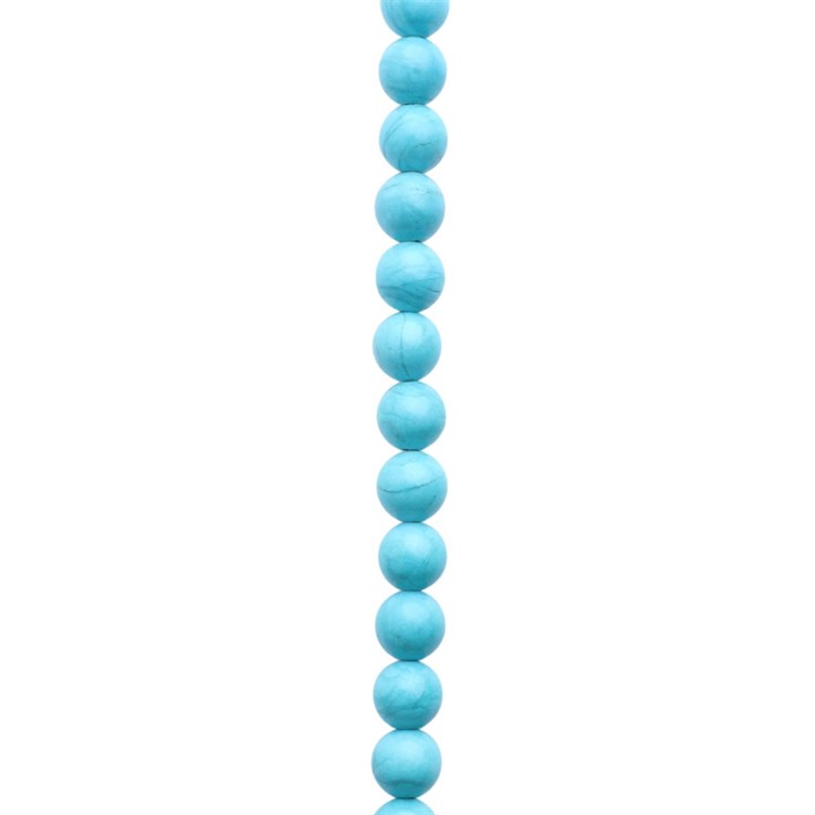 8mm Round gemstone bead Turquoise (Natural Enhanced) Blue 40cm strand