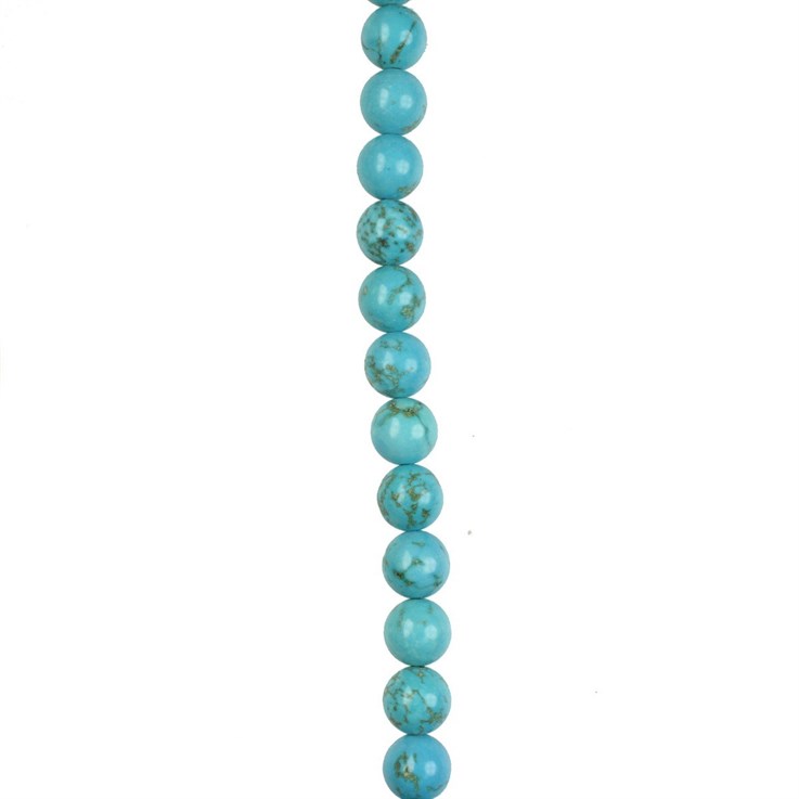8mm Round gemstone bead Turquoise Natural Enhanced Green 40cm strand