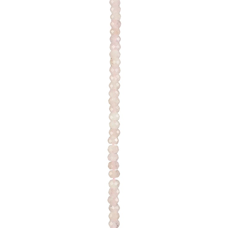 4mm Morganite 'A' Quality Faceted Button 40cm Strand