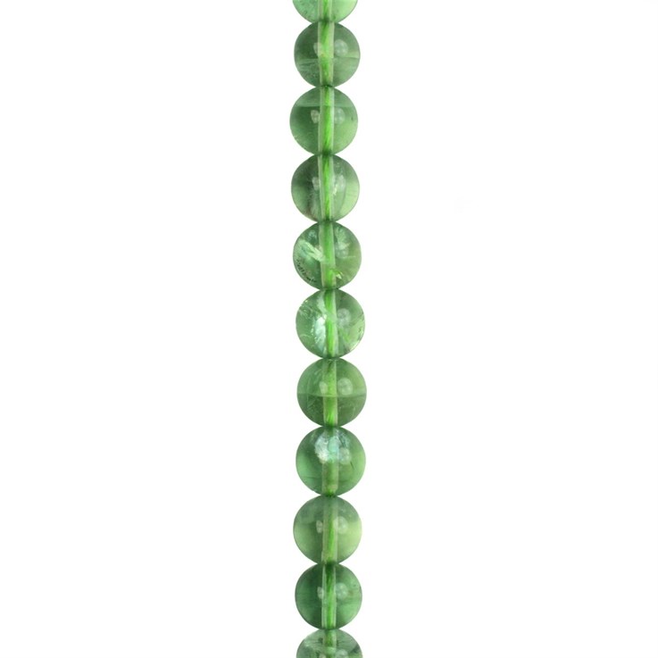10mm Round Gemstone Bead Green Fluorite 'A' Quality 40cm strand