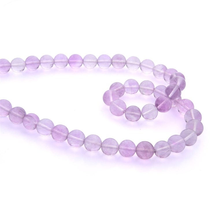 10mm Round gemstone bead Fluorite Purple  'AA'  40cm strand