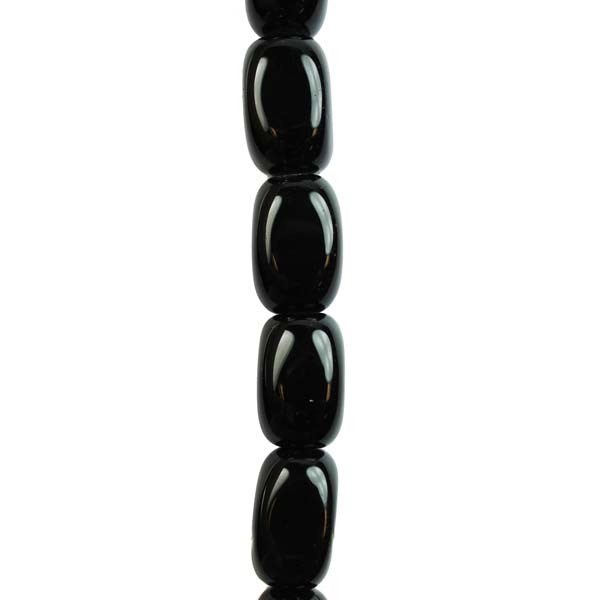 15x22mm Tumbled Gemstone Beads Black Onyx Agate 'A'  Quality 39cm