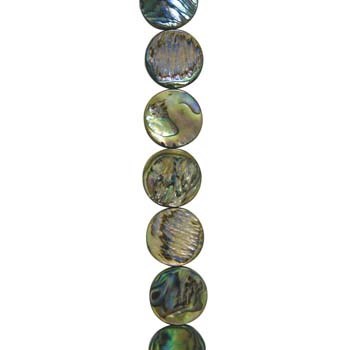 16mm Round shaped Abalone shell beads (4mm thick) 40cm strand