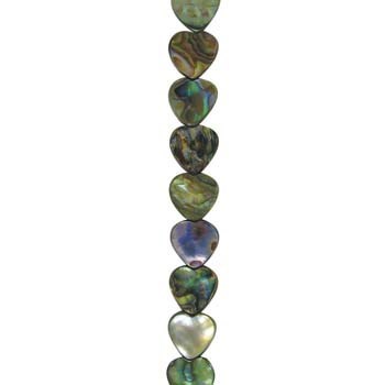 12mm Heart shaped Abalone shell beads 40cm strand