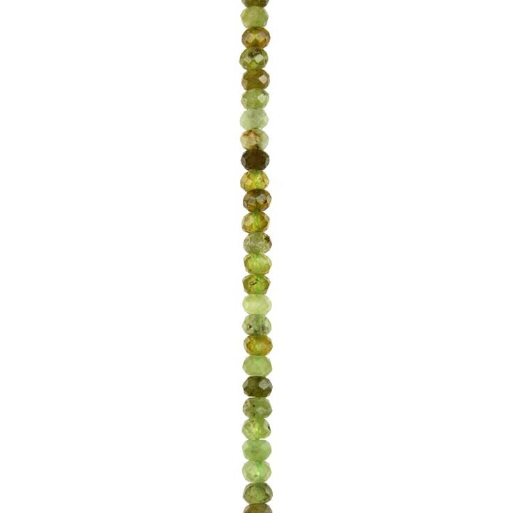 4mm Green Garnet 'A' Quality Faceted Button 40cm Strand