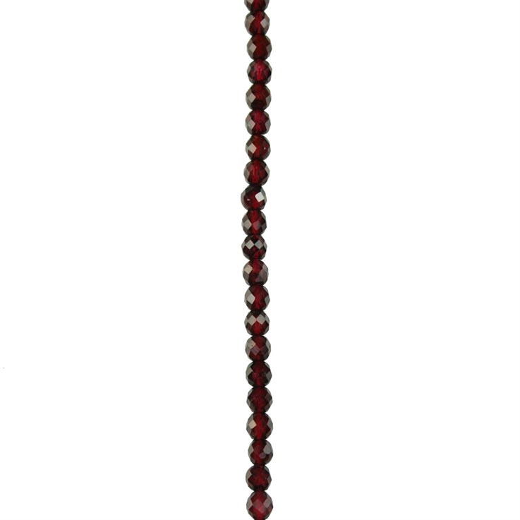 4mm Red Garnet 'A' Quality Faceted Round Bead Strand 40cm