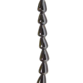 8x12mm Drop Hematine Superior 40cm shaped bead strand