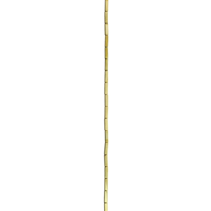 2x8mm Rectangle Tube Bead Hematine 18kt Gold Plating 40cm Strand