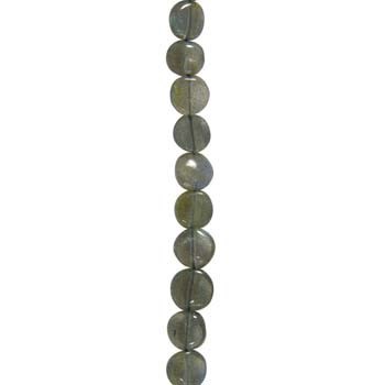 Coin shaped gemstone bead Labradorite (Indian) 40cm strand