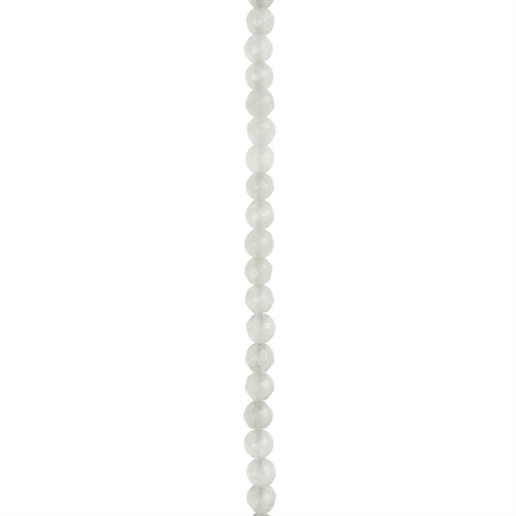4mm Facet Round Dyed Jade Colour White 40cm strand