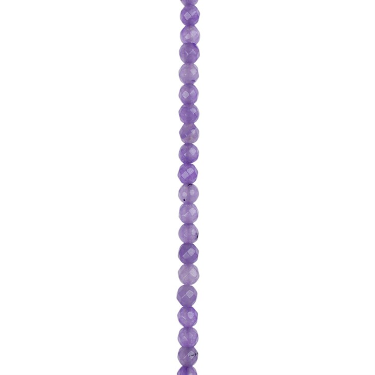 4mm Facet Round Dyed Jade Colour Violet 40cm strand