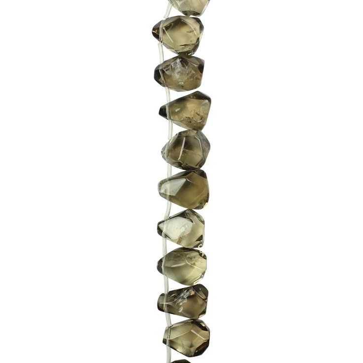 Tumbled Facet gemstone Nugget beads Smokey Quartz 18x20mm approx 40cm