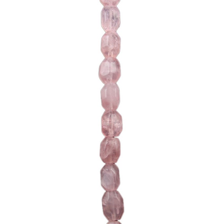 Tumbled Facet gemstone beads Rose Quartz 40cm