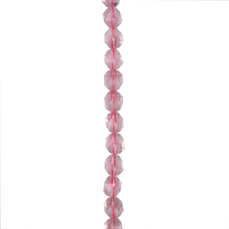 8mm Triangulate Gemstone Faceted Beads Rose Quartz 40cm
