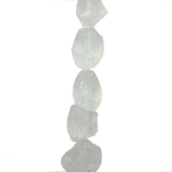 13x18mm Rough Nugget Frosted Crystal Gemstone Bead  'A'  Quality 40cm