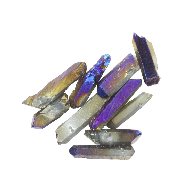 Electroplated Purple Crystal Bar Points 12mm - 30mm Top Side Drilled