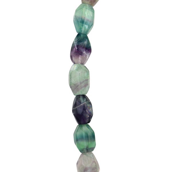 Tumbled Facet gemstone beads Rainbow Fluorite 14/16 x 18/22mm 40cm